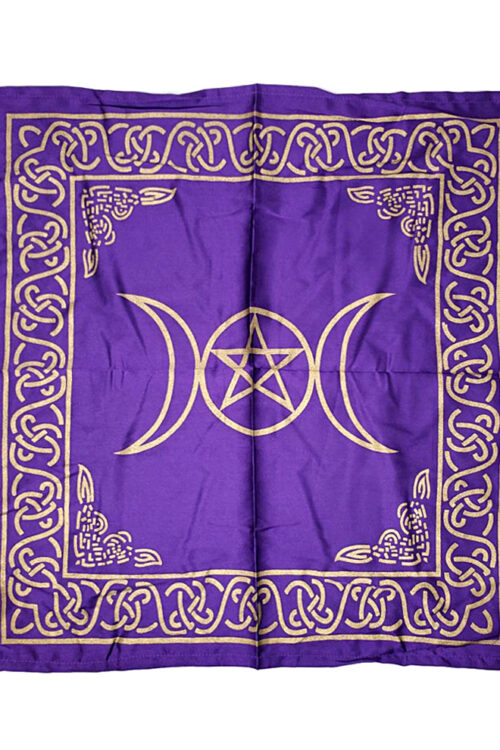 Pentacle Triple Moon Altar Cloth 21″ x 21″