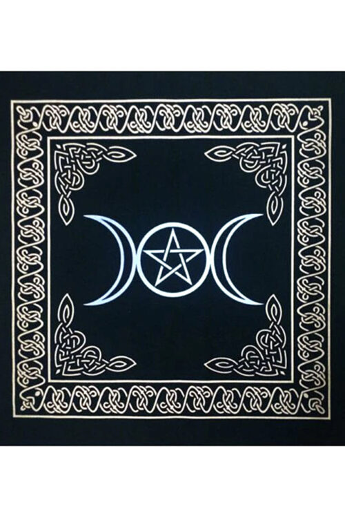 Triple Moon Pentagram Altar Cloth 23.5″ x 23.5″