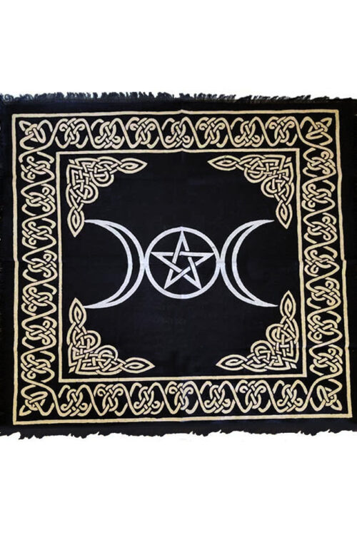 Triple Moon Pentagram Altar Cloth 18″ x 18″