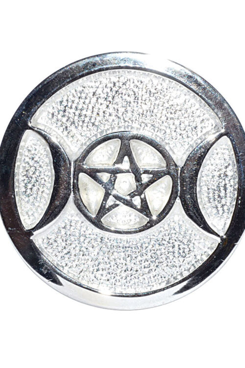 Triple Moon Silver Plated Altar Tile