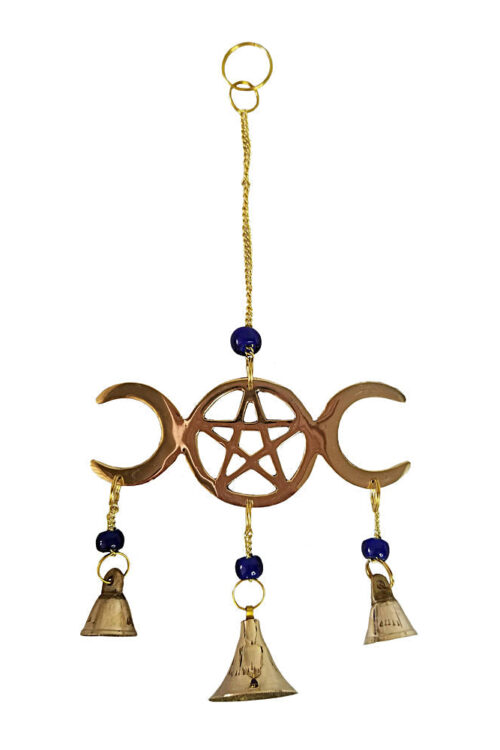 Triple Moon Pentacle Hanging Bells