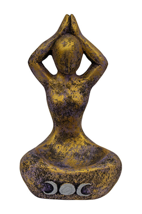 Volcanic Stone Statue – Triple Moon Yoga Goddess