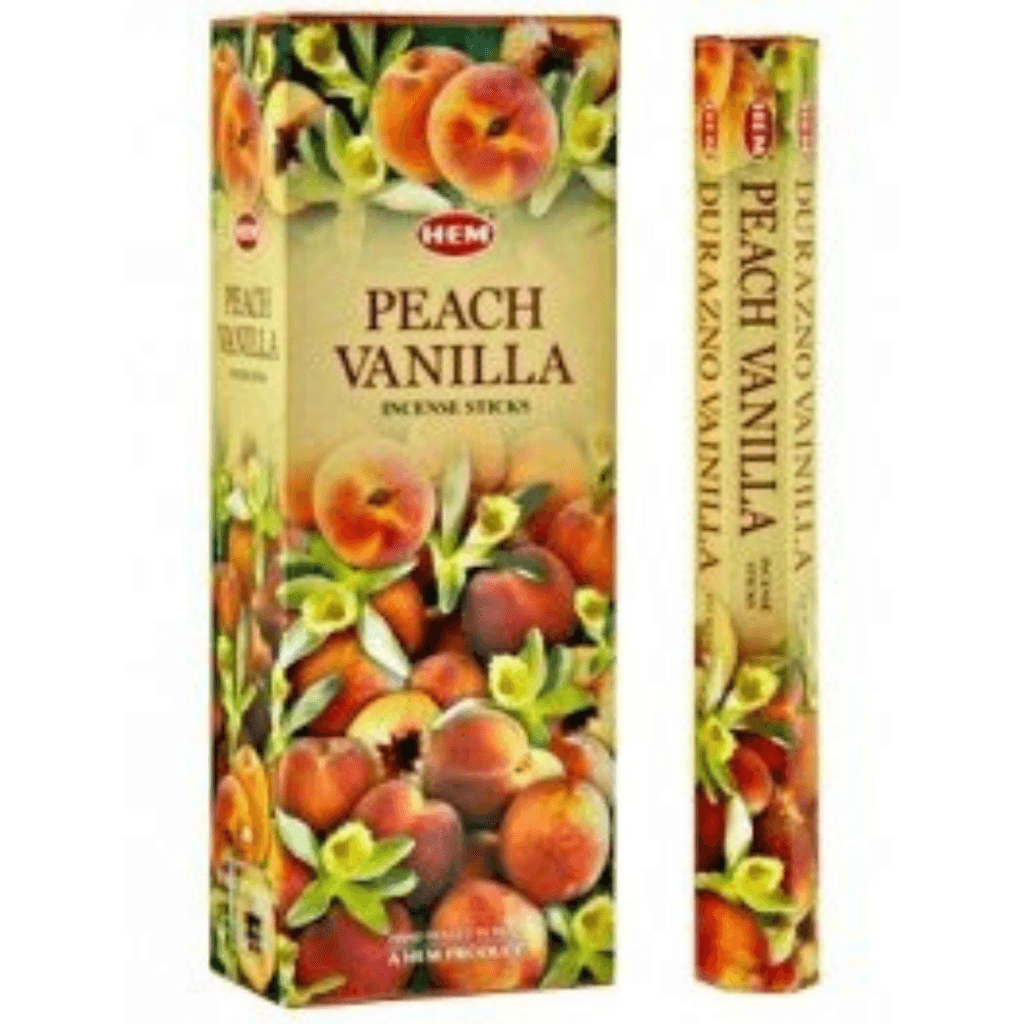 Hem Hexa Peach Vanilla Incense, 20 Sticks Pack