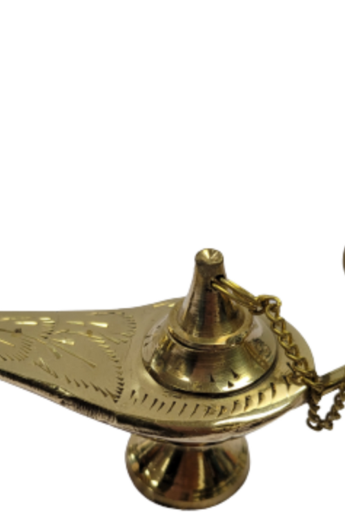 Brass Aladdin genie lamp Cone incense burner