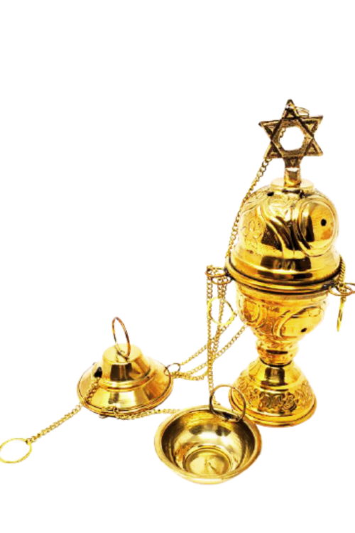 Brass Star of David Hanging Incense Burner 6 Inch