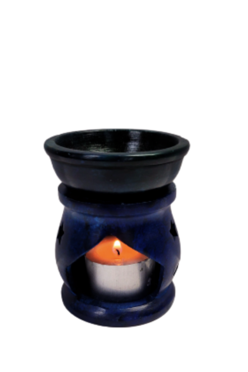 Blue Soapstone Tea Light Oil Burners