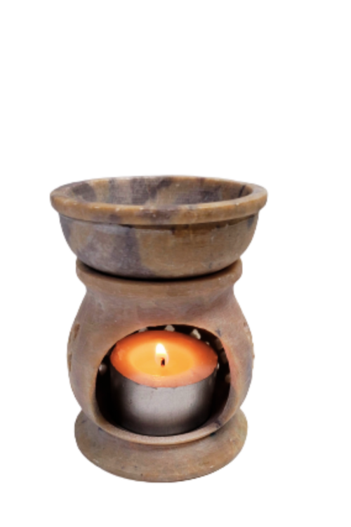 Natural Soapstone Tea Light Oil Burner