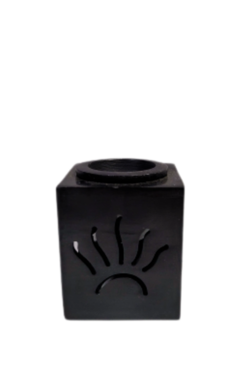 Black Square Soapstone Oil Burner