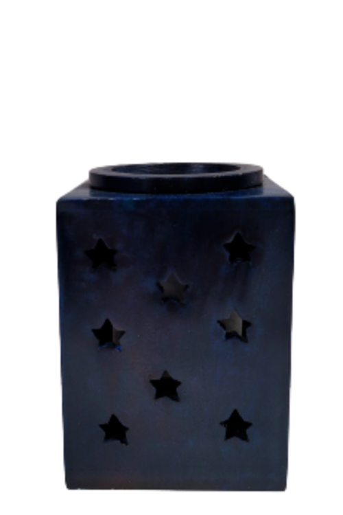 Blue Square Soapstone Oil Burner 4″