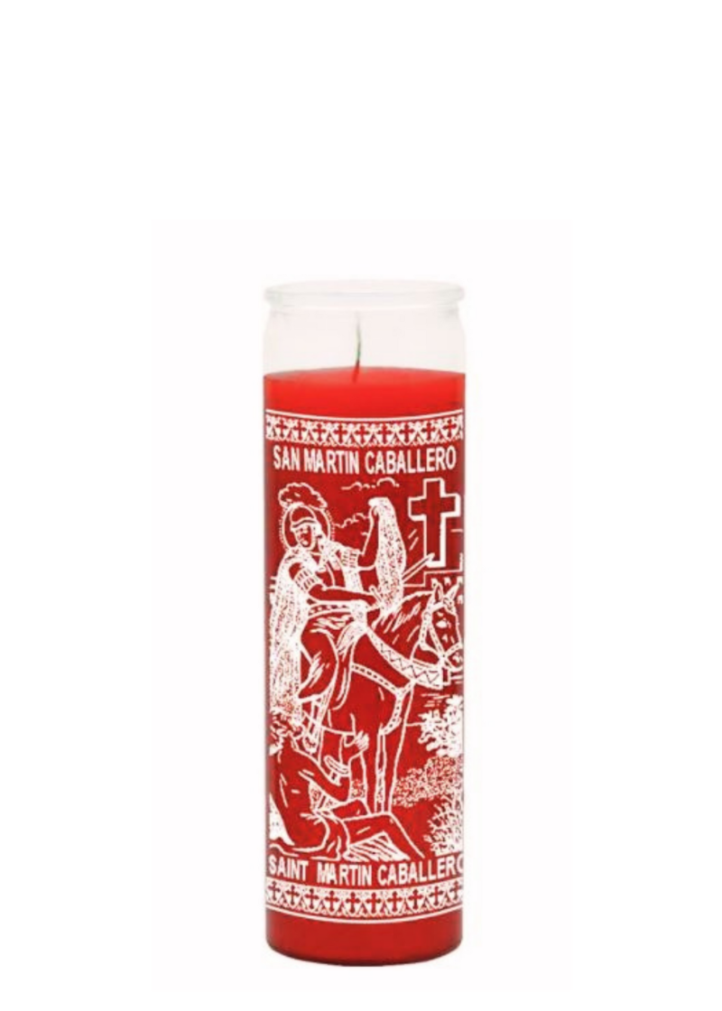 SAINT MARTIN CABALLERO (Red ) 1 COLOR 7-Day Candle