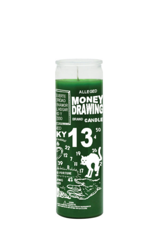 Money Drawing (Green) 1 Color 7 Day Candle