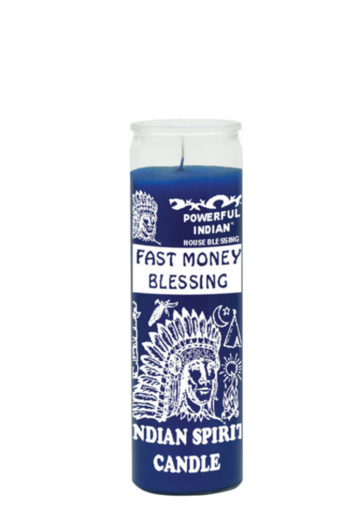 Fast money blessing (blue) 1 color 7 day candle