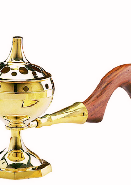 BRASS LONG HANDLED INCENSE BURNER–7 Inches