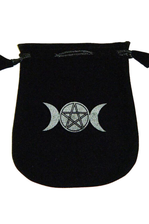 Velvet pouch – Triple Moon with Pentagram