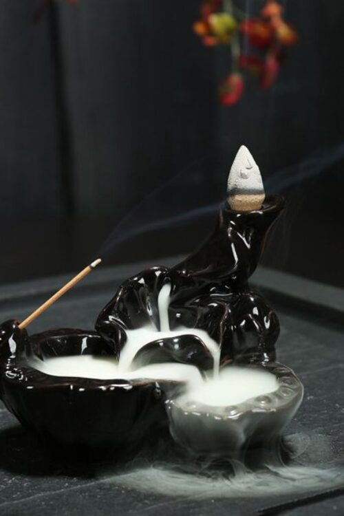 Waterfall Incense Holder Backflow Cone Ceramic Burner