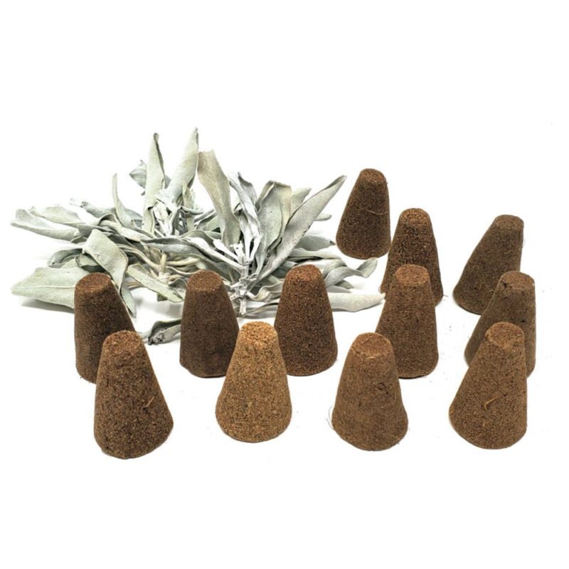 White Sage Smudge Cones 1"H