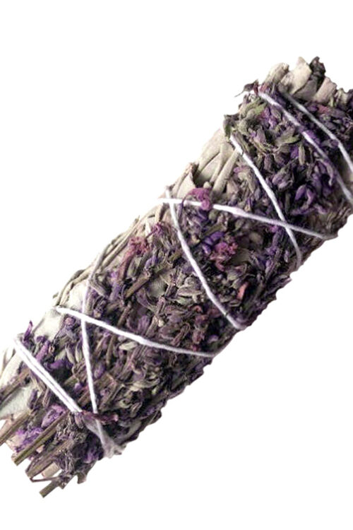 White Sage & Purple “Royal” Lavender Flower Smudge Stick