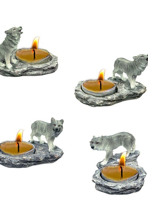 Wolf T-Light Candle