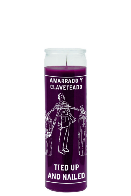 Tied up & down (purple) 1 color 7 day candle